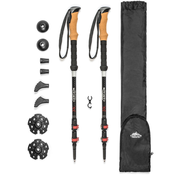 3K Carbon Fiber Quick Lock Trekking Pole | Cascade Mountain Tech 