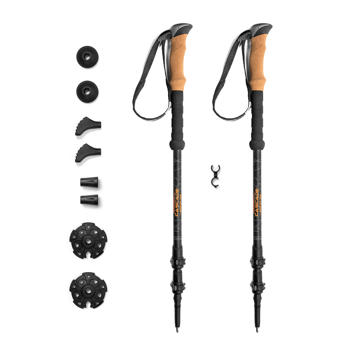 Carbon Fiber Matte Black Quick Lock Trekking Poles Cork Grip – OLD