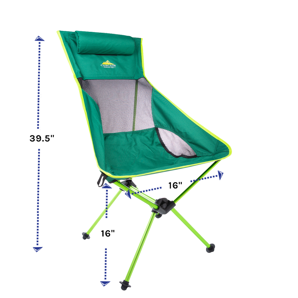 Ultralight Packable High-Back Camp Chair with Sand Feet