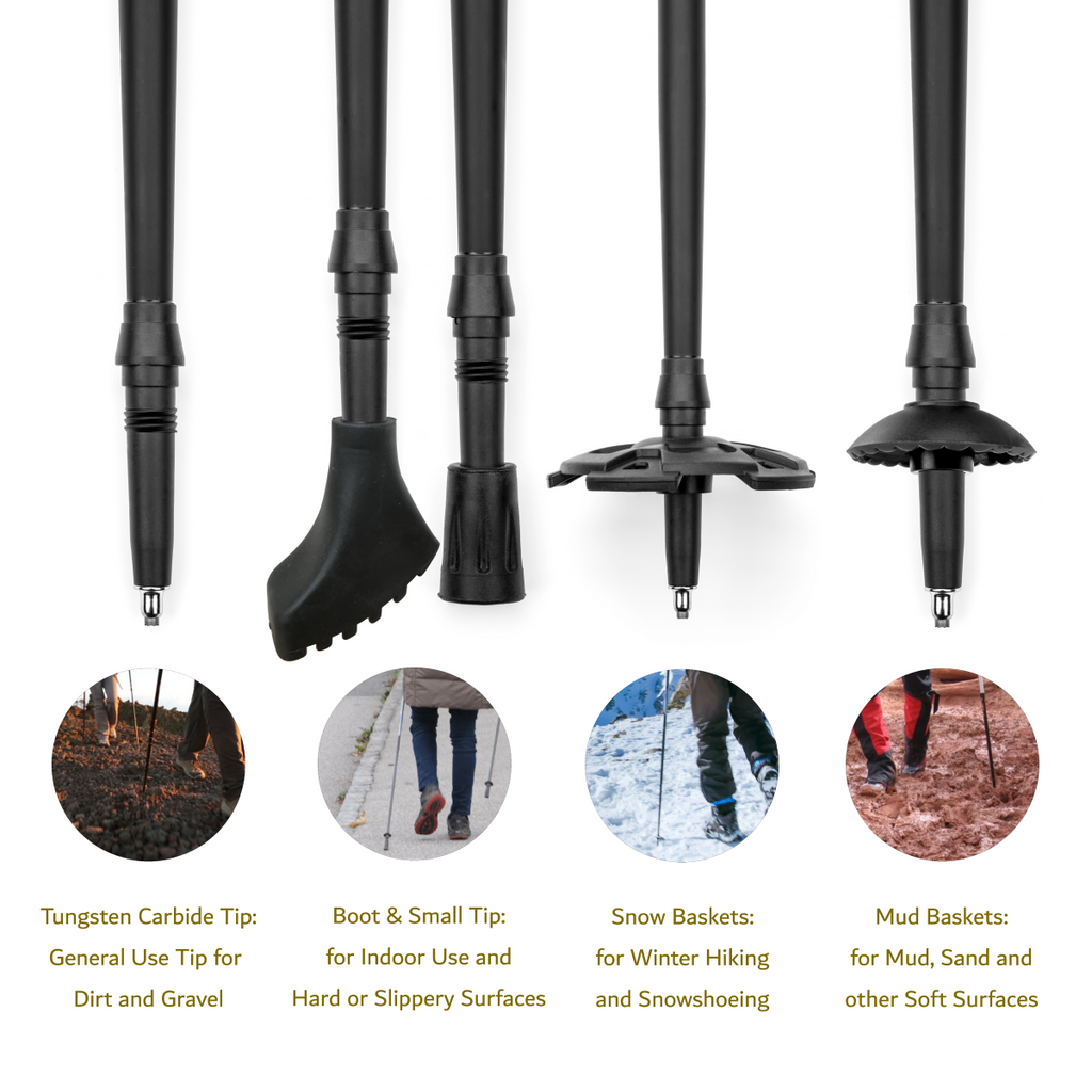 Cascade Mountain Tech Carbon Fiber Folding Trekking Poles Cork Grip