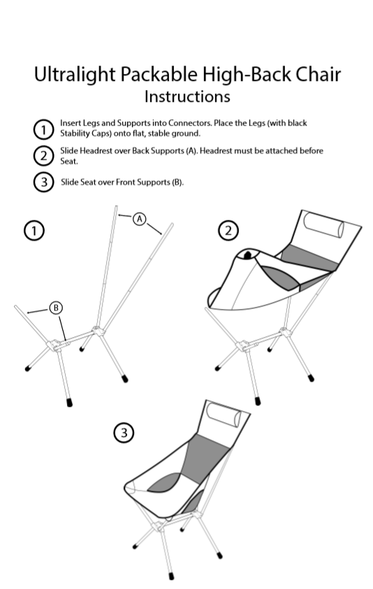 Ultralight Packable High-Back Camp Chair with Sand Feet