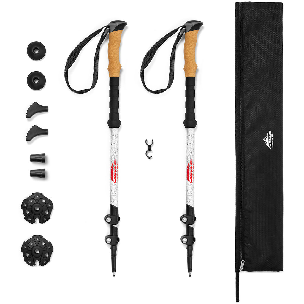 Carbon Fiber Quick Lock Trekking Poles Cork Grip